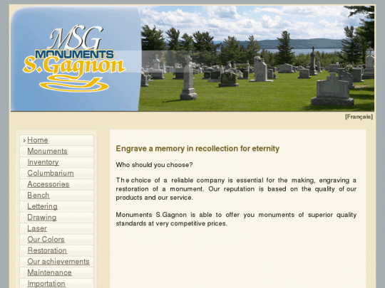 Monument funéraire à Sherbrooke et les environs