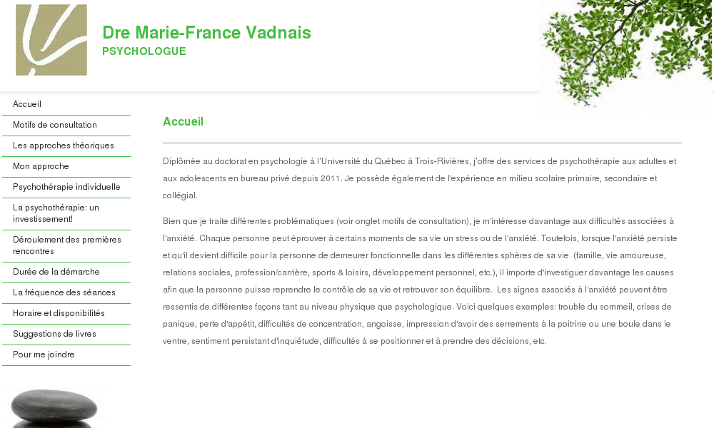Dr Marie-France Vadnais Psychologue Trois-Rivières