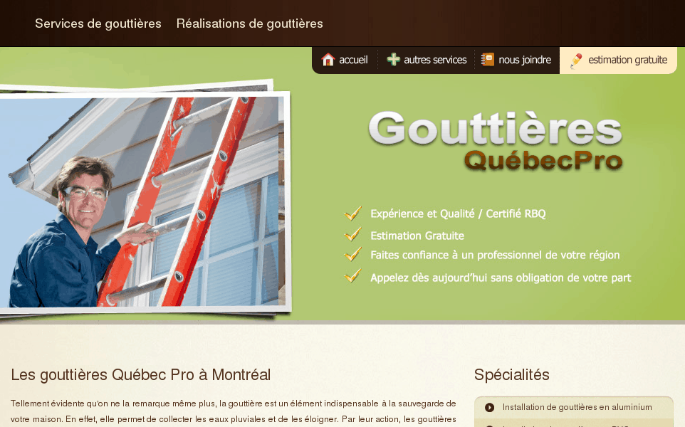 Gouttières Montréal