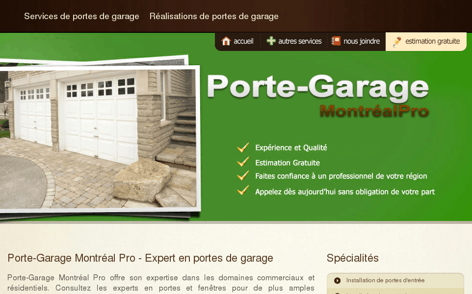 Porte garage Montréal